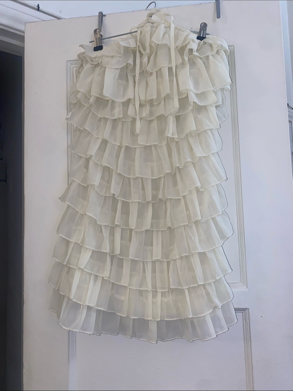 PrettyLittleThing Cream Ruffle Tiered Mini Dress Size 4 Pink Dress Is An Example